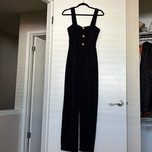 Wide Leg Velvet Jumpsuit